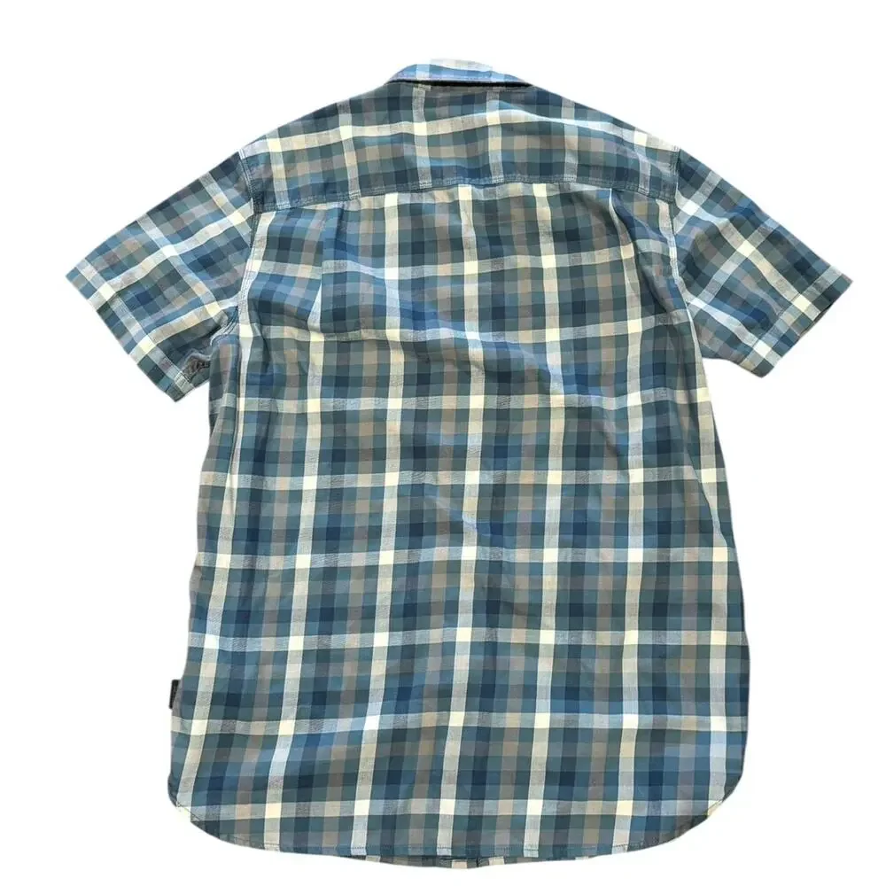 The North Face Men’s Size Medium Blue & Gray Checked Short Sleeve Shirt